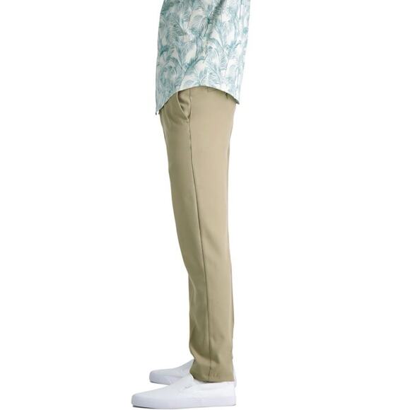 Haggar Men's Pants Cool 18 Pro Classic Fit Flat Front Tan Size 34x34 - Picture 5 of 14